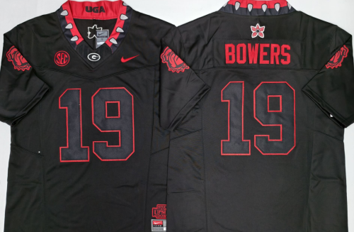 GEORGIA bulldogs 19 Brock Bowers Coolege Football Jersey Black Three Dynasties