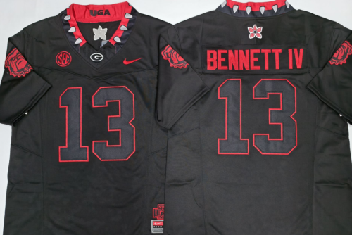 GEORGIA bulldogs 13 Stetson Bennett IV Coolege Football Jersey Black Three Dynasties