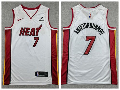 Miami Heat 7 Giannis Antetokounmpo Basketball Jersey White
