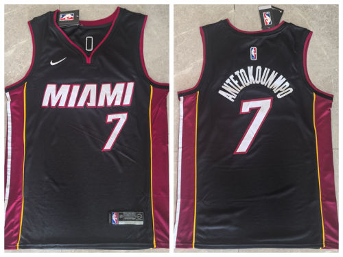Miami Heat 7 Giannis Antetokounmpo Basketball Jersey Black