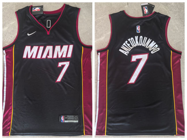 Miami Heat 7 Giannis Antetokounmpo Basketball Jersey Black