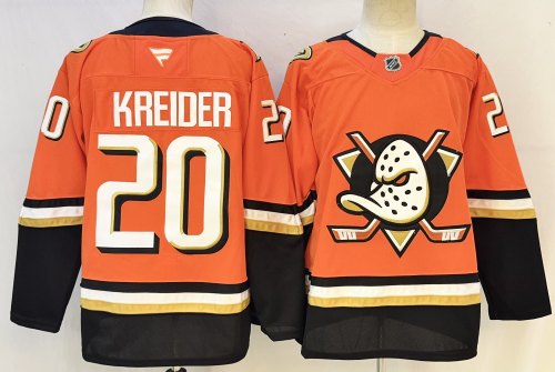 Anaheim Ducks 20 Chris Kreider Ice Hockey Jersey Orange