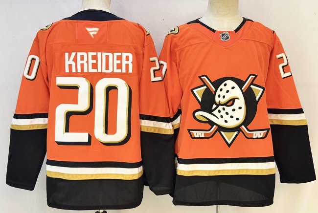 Anaheim Ducks 20 Chris Kreider Ice Hockey Jersey Orange