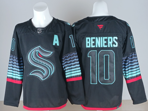 Fanatics Seattle Kraken 10 Matty Beniers Ice Hockey Jersey Black