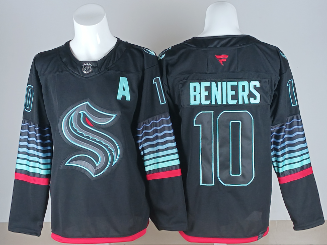 Fanatics Seattle Kraken 10 Matty Beniers Ice Hockey Jersey Black