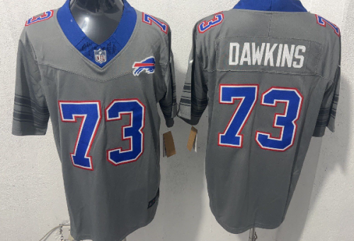 Buffalo Bills 73 Dion Dawkins Football Jersey Gray Three Dynasties
