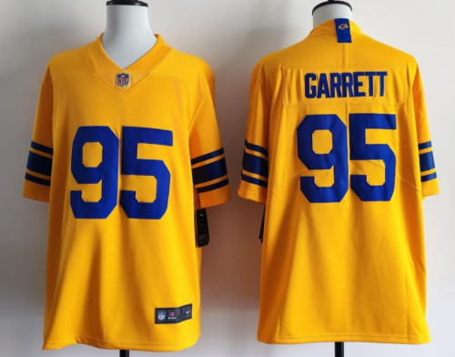 St. Louis Rams 95 Myles Garrett Football Jersey Legend Yellow