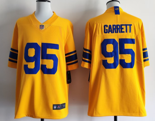 St. Louis Rams 95 Myles Garrett Football Jersey Legend Yellow
