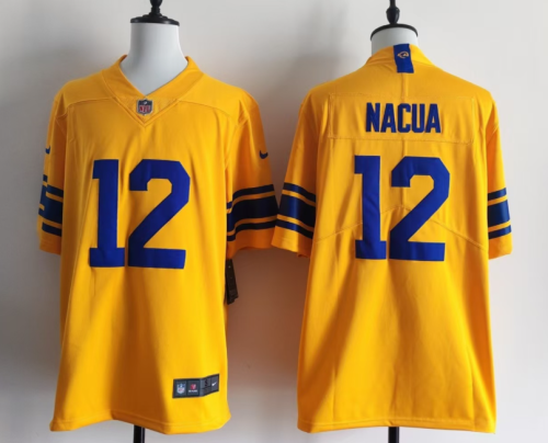 St. Louis Rams 12 Puka Nacua Football Jersey Legend Yellow
