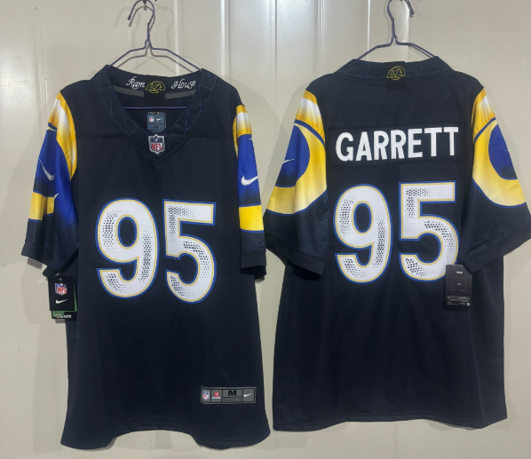 St. Louis Rams 95 Myles Garrett Football Jersey Legend Black