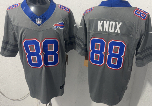Buffalo Bills 88 Dawson Knox Football Jersey Gray Three Dynasties