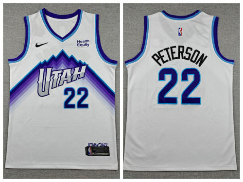 Utah Jazz 22 Darryn Peterson Basketball Jersey White
