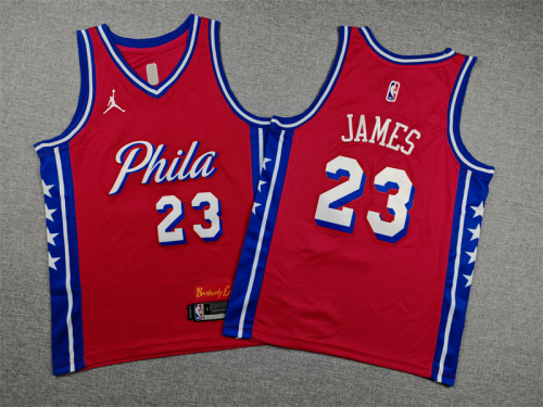 Youth Philadelphia 76ers 23 LeBron James Basketball Jersey Red