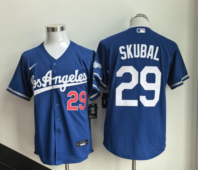 Los Angeles Dodgers 29 Tarik Skubal Baseball Jersey Blue