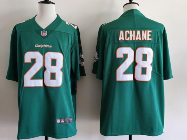 Miami Dolphins 28 Devon Achane Football Jersey Legend Green