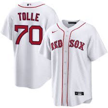 Boston Red Sox 70 Payton Tolle Baseball Jersey White