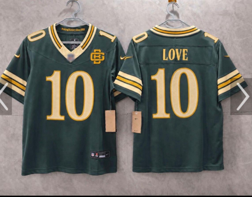 Green Bay Packers 10 Jordan Love Football Jersey Three Dynasties Green
