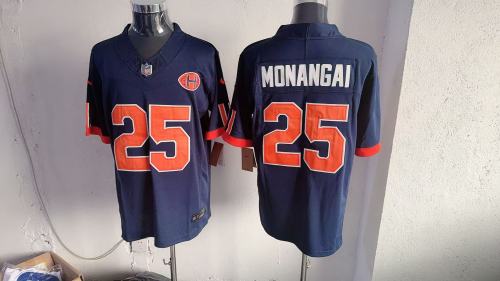 Chicago Bears 25 Kyle Monangai Football Jersey Legendary  Three Generations Navy Blue