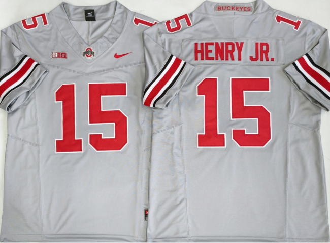 Ohio State 15 Chris Henry College Football Jersey Three Dynasties Gray