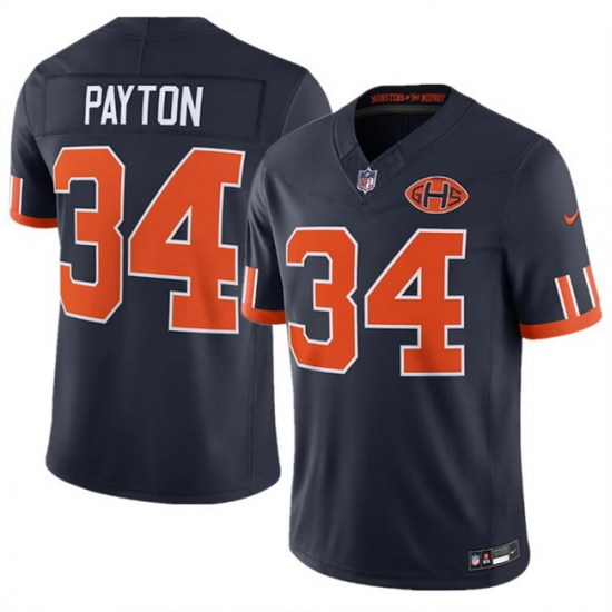 Chicago Bears 34 Walter Payton Football Jersey Legendary  Three Generations Navy Blue