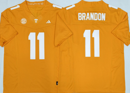 Tennessee Volunteers 11  Faizon Brandon College Football Jersey Three Dynasties Orange