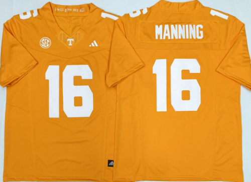 Tennessee Volunteers  16 Arch Manning College Football Jersey Three Dynasties Orange