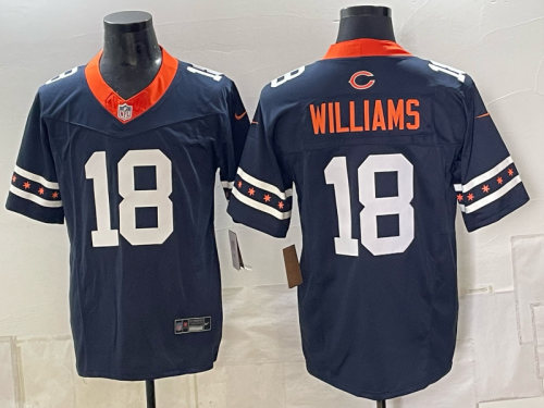 Chicago Bears 18 Caleb Williams Football Jersey Legendary Three Generations Navy Blue