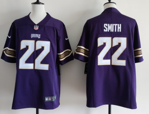 Minnesota Vikings 22 Emmitt Smith Football Jersey Legend Purple