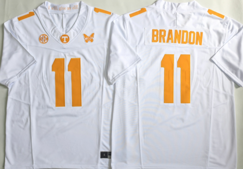 Tennessee Volunteers 11 Faizon Brandon College Football Jersey Three Dynasties White