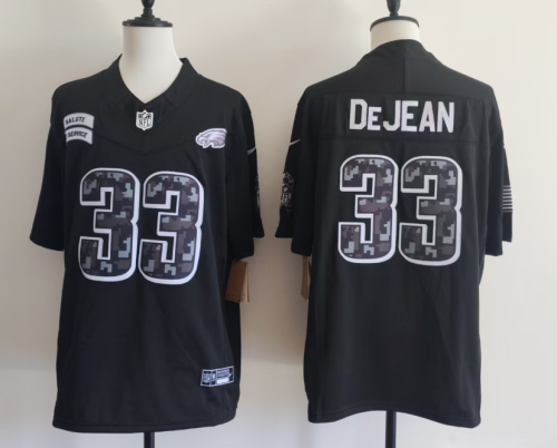 Philadelphia Eagles 33 Cooper DeJean Football Jersey black Salute to Service