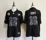 Detroit Lions 16 Jared Goff  Football Jersey black Salute to Service