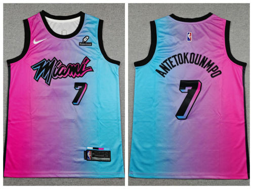 Miami Heat 7 Giannis Antetokounmpo Basketball Jersey Gradient Urban Edition