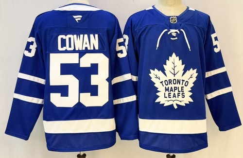 Fanatics Toronto Maple Leafs 53 Easton Cowan Hockey Jersey Blue