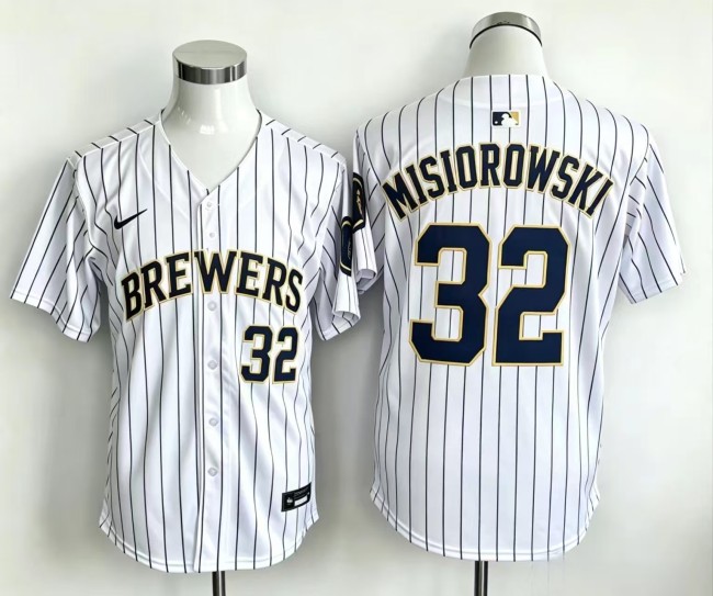 Milwaukee Brewers 32 Jacob Misiorowski Baseball Jersey White