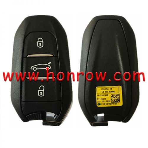 For Peugeot 3 button smart key with 433Mhz pcf7953m hitag AES chip