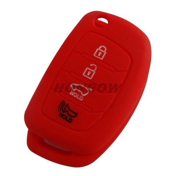 For Hyundai 3+1 button Silicone case red MOQ:50PCS