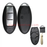 For Nissan 3 button remote key blank with emergency blade