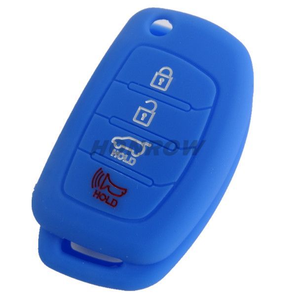 For Hyundai 3+1 button Silicone case blue MOQ:50PCS