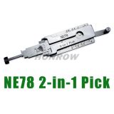 Original Lishi NE78 for Peugeot lock pick and decoder  together 2 in 1 genuine  with best quality