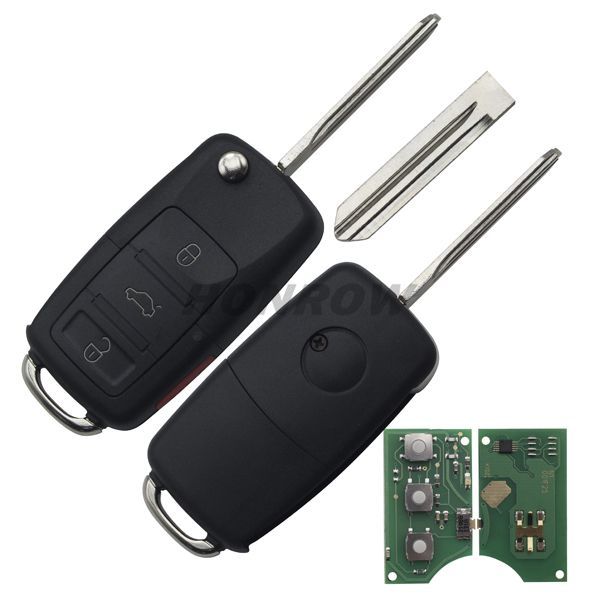 For Nis modified 3+1 button remote key without chip （For NIS transponder key and remote are separated, for  V style remote   315MHZ