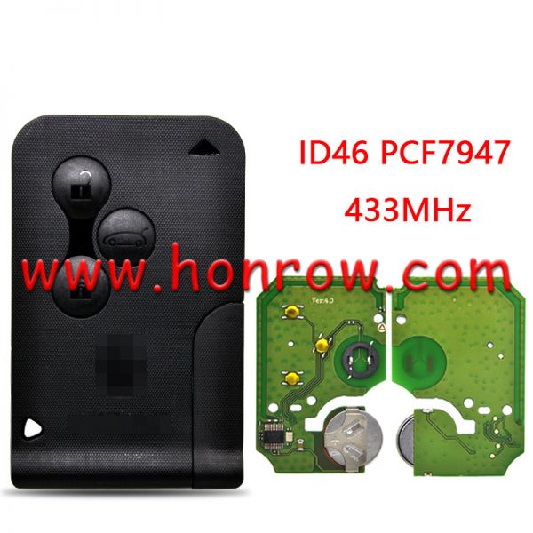 ForRenaultMeganeScenic3buttonremotekeywith433MhzPCF7947Chip