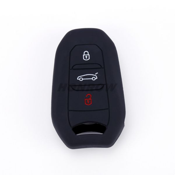 For Peugeot, Citroen 3 button silicon case black color MOQ:5PCS