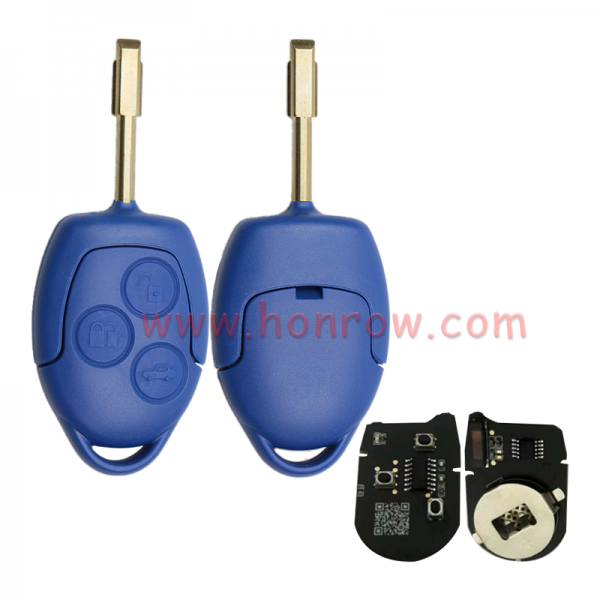 For AfterMarket Ford Transit blue  3 button remote key with  433MHz ASK 4D63 CHIP black pcb board FCCID:6C1T 15K601 AG