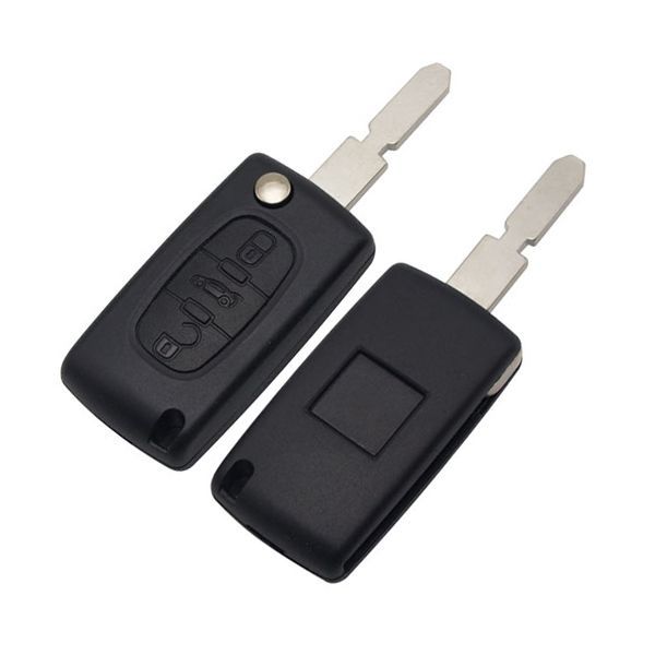 For Peugeot 406 blade 3 button flip remote key blank with trunk button ( NE78 Blade - Trunk - No battery place )