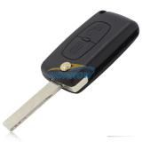 For Peu 407 blade 2 buttons flip remote key shell ( HU83 Blade - 2Button - No battery place )