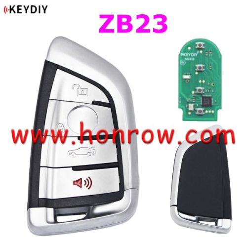 KEYDIY Remote key 4 button ZB23- smart key with key blank for KD900 URG200 KDX2 KD MAX