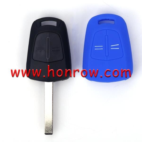 For Opel 2 button silicon case blue