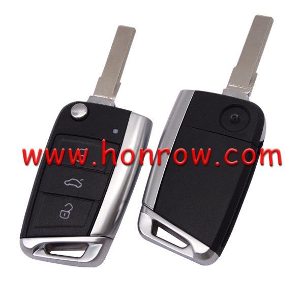 For VW Gof7 3 button remote key shell with Hu66 blade