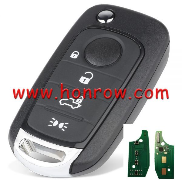 For Aftermarket Fiat Egea 500X tipo 4 button Flip remote key Megamos  AES 48 chip 433mhz SIP22 blade