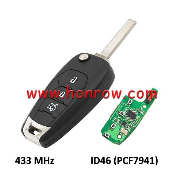 For Chevrolet 3 button flip remote key with PCF7941E /  HITAG 2 / 46 CHIP chip 315Mhz